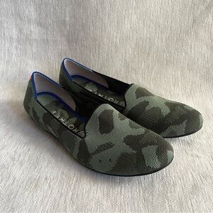 Rothy's Green Camo Knit Round Toe Flats Casual Shoes Women's Size 8